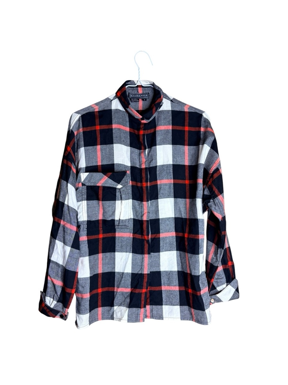 Baldanza Idee Force Plaid Wool Cotton Shirt Jacket Size 6